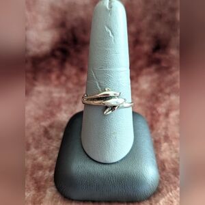 Dolphin Sterling Silver 925 Ring Size Approx 9.5